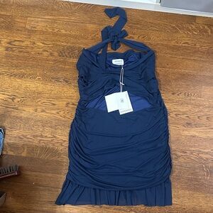 Peppermayo Navy Halter Mini Dress